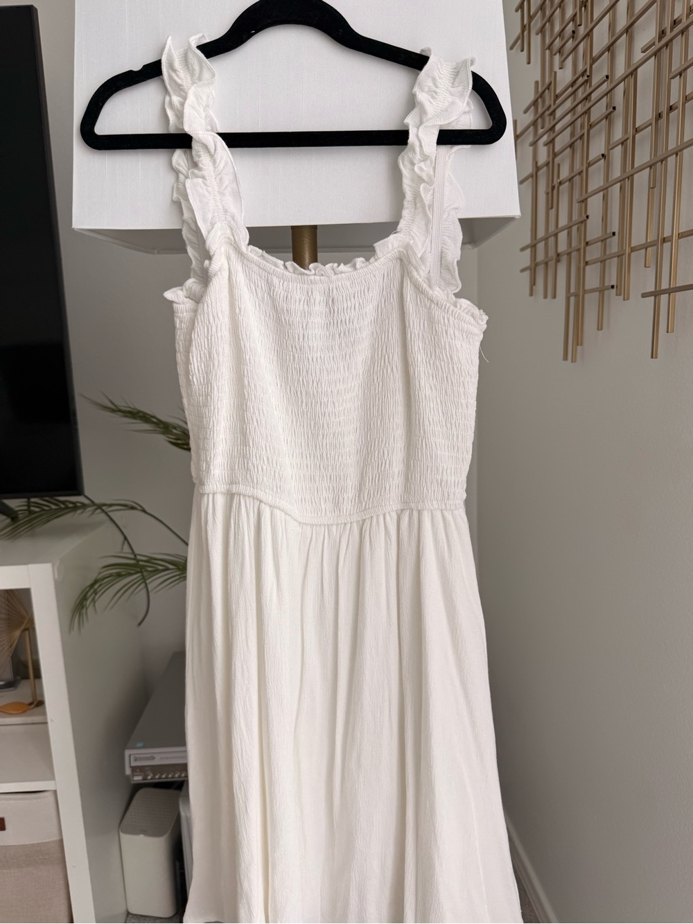 Girls White Ruffle Strap Sundress